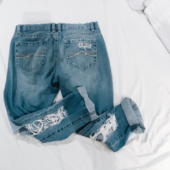 SOLD // Distressed Boyfriend Jeans - Picture 3 of 4