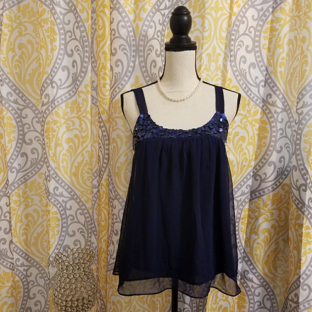 CHIFFON EMBELLISHED SEQUINS TOP