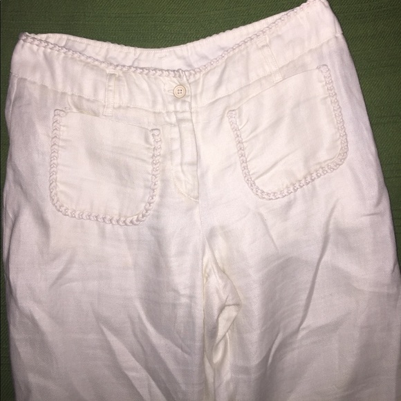 Coast Weber Ahaus cream ramie pants size 8 - Picture 2 of 3