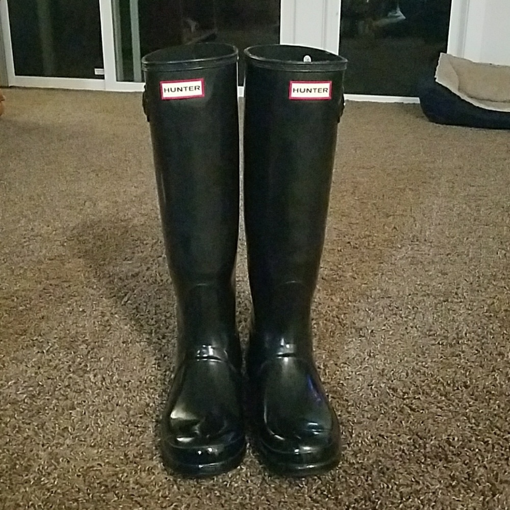 Hunter Boots, Size 8, Black