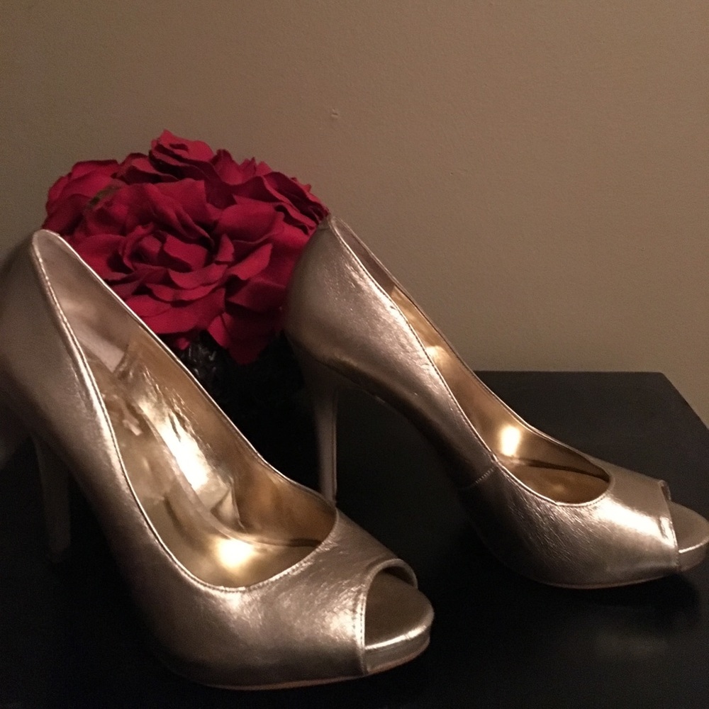 Nine West Metallic Platform Heels