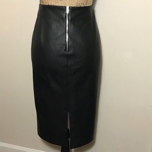 Faux Leather Pencil Skirt