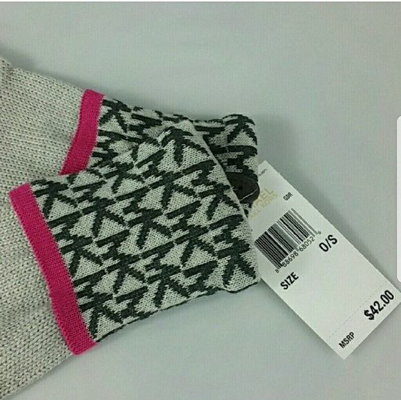🔴LAST 1🔴MICHAEL KORS GLOVES/MITTENS PiNK/GRY - Picture 4 of 4