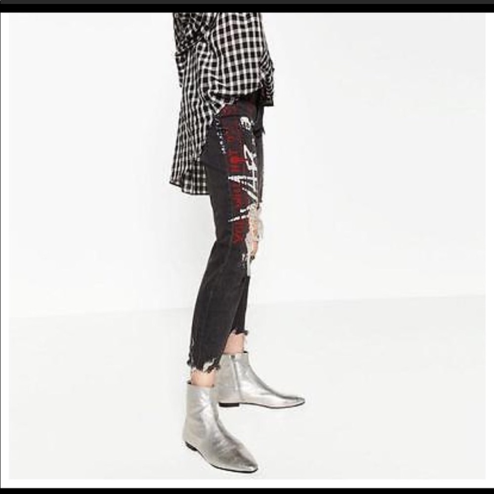 New Real Leather Silver Boots