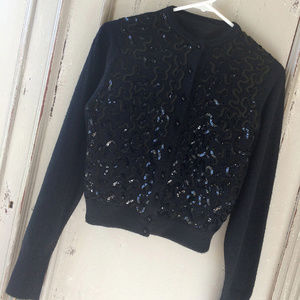 Vintage black sequin sweater