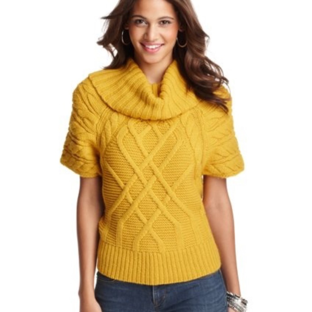 Mustard LOFT short sleeve comfy sweater