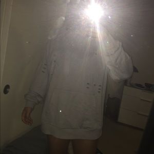 oversized ripped hoodie