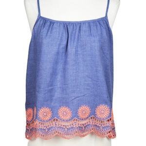 Cute Embroidered Sleeveless Top