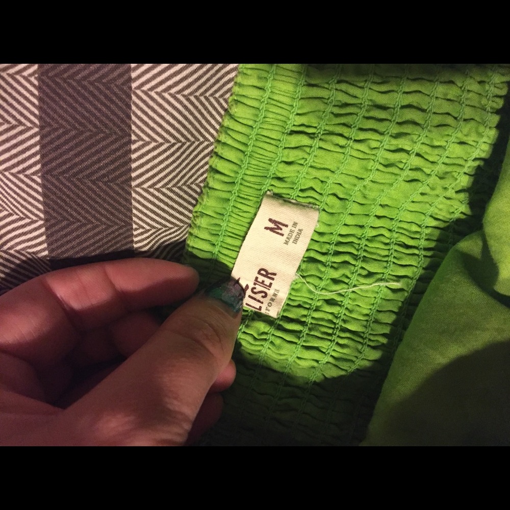 Green strapless  hollister dress. Lightly worn.