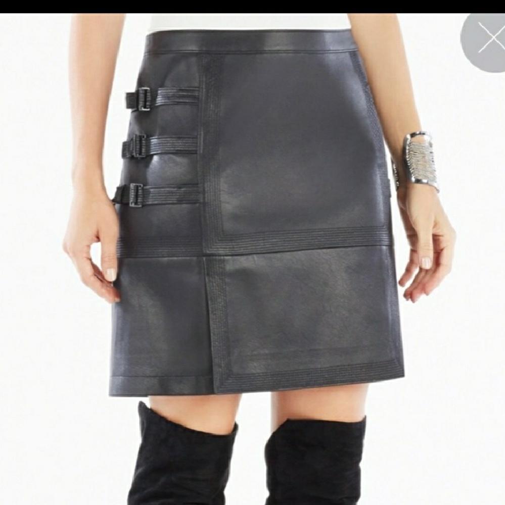 BCBGMAXAZRIA Faux-leather skirt