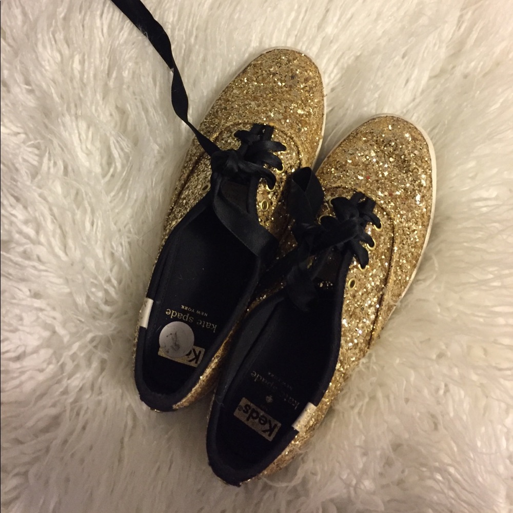 Kate Spade gold glitter Keds