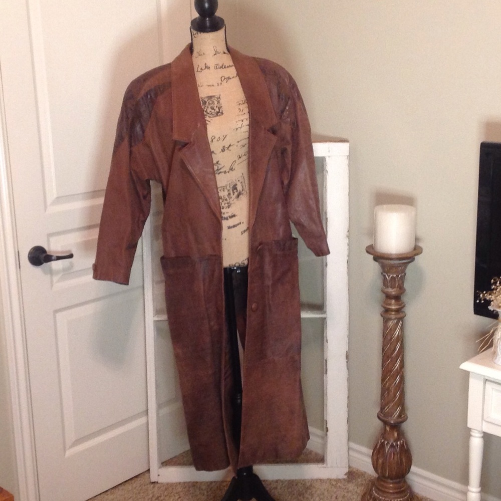 Vintage Gitano leather trench coat.