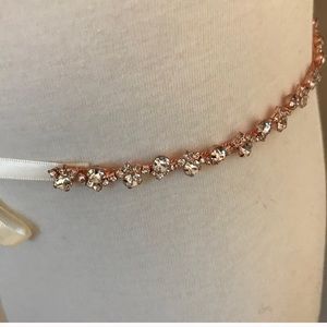 Anthropologie bridal wedding rose gold bling belt