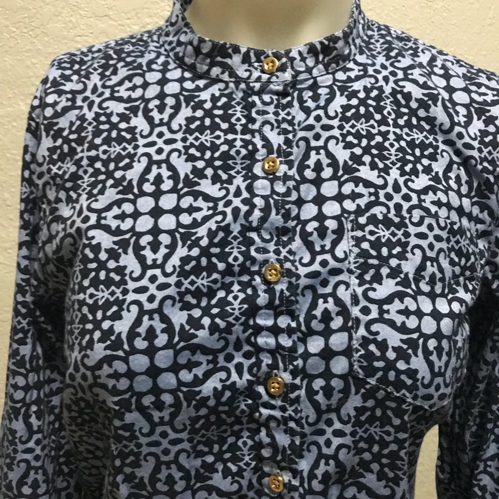 Talbots Blue Long Sleeve Career Blouse - Picture 2 of 5