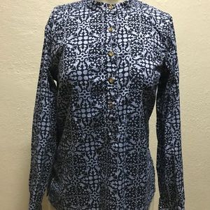 Talbots Blue Long Sleeve Career Blouse
