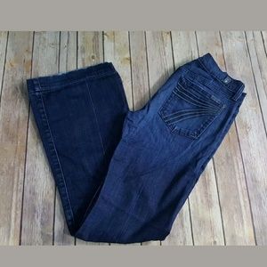 7 For All Mankind Dojo Dark Wash Flare Jeans Sz 28