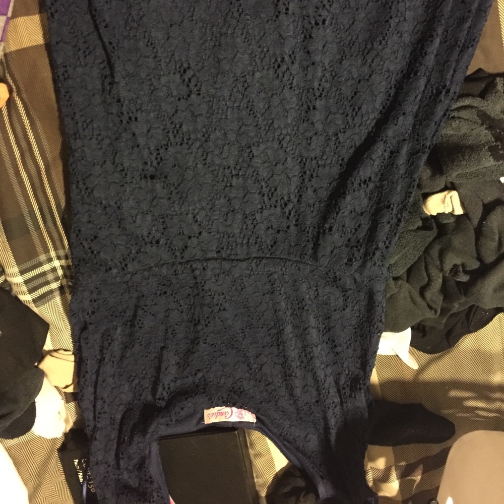 Dark blue lace tank dress