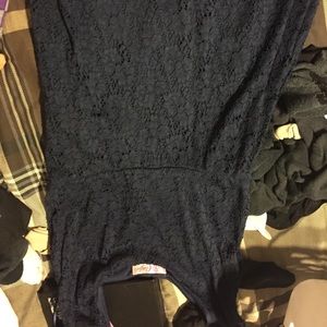 Dark blue lace tank dress