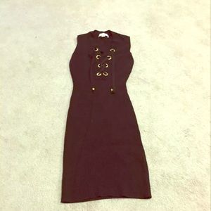 Michael kors knit lace up dress black size xs