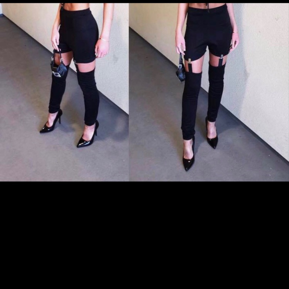 Pretty little things Black suspender garter pants