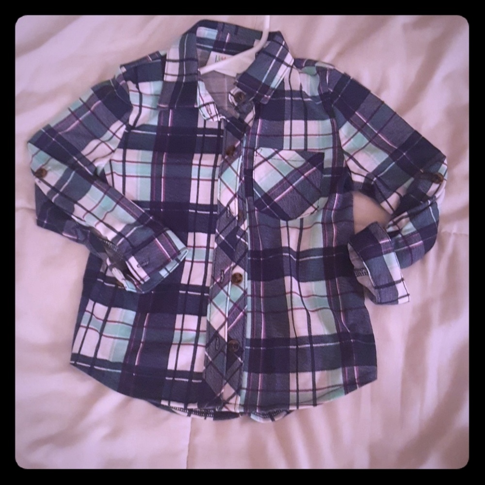 Girls plaid button up. Size 3T