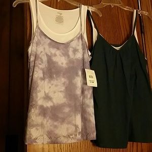 2 camisoles. Danskin purple, and Sonoma blue.
