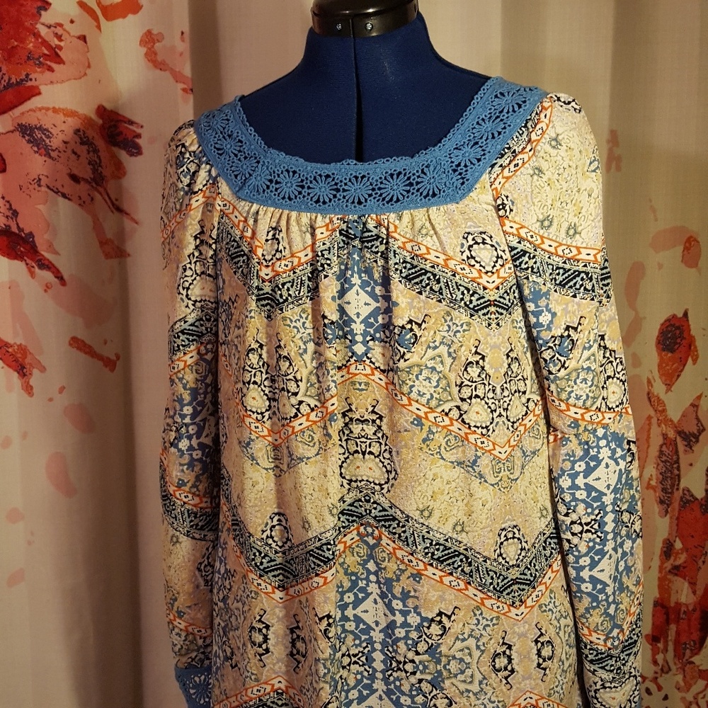 Crochet-neck Tunic