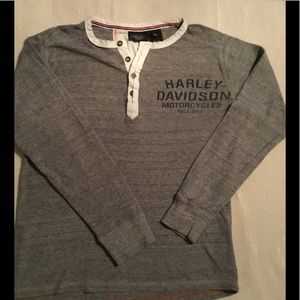 Gray thermal long sleeve Harley shirt