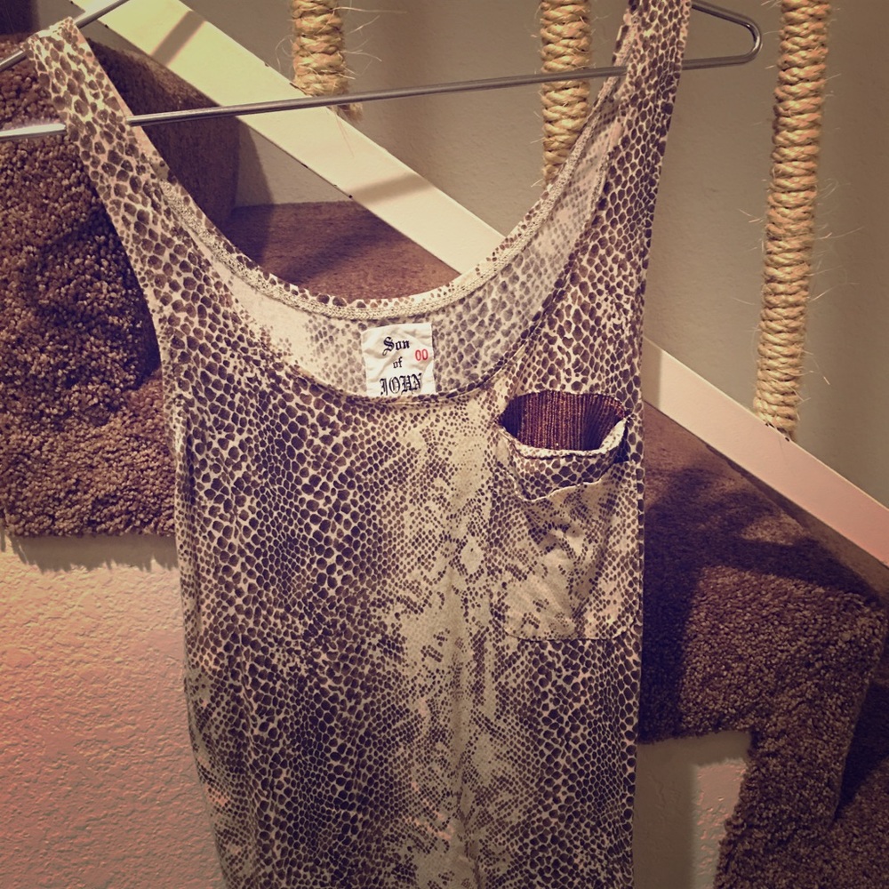 Snake Print Tank Top With Pocket