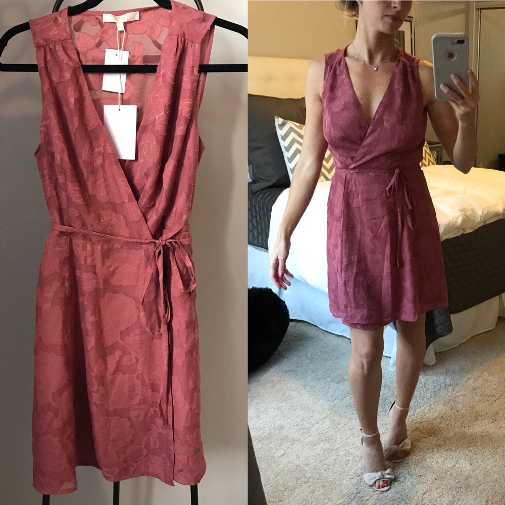 NWT WAYF MAUVE SLEEVELESS WRAP DRESS - XS - Picture 3 of 6