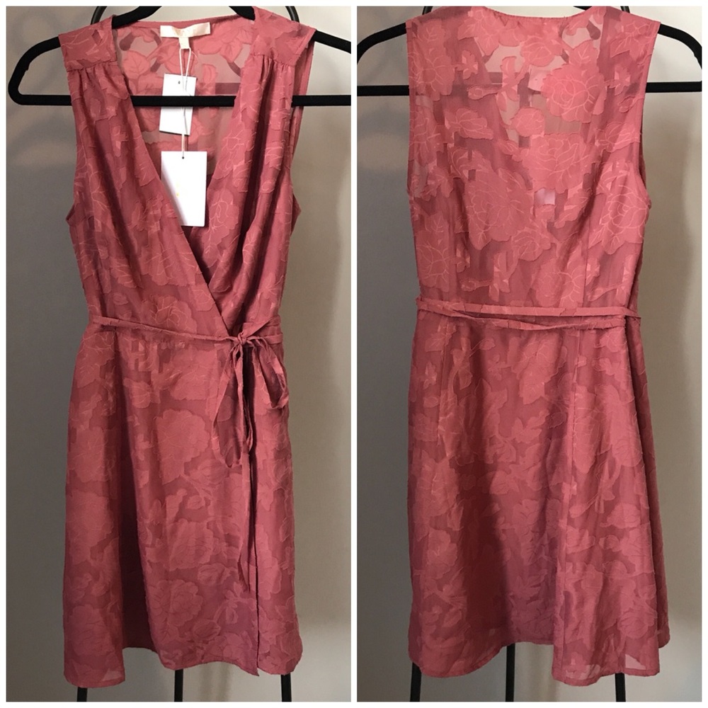 NWT WAYF MAUVE SLEEVELESS WRAP DRESS - XS - Picture 5 of 6