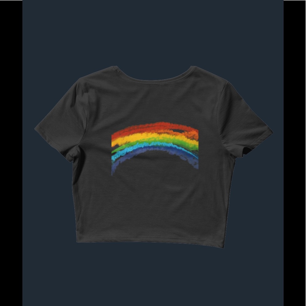 Wear Your Voice Electric Graffiti Rainbow Crop-top