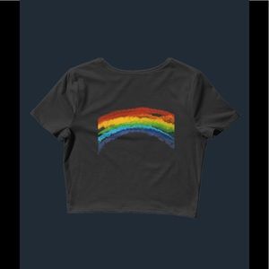 Wear Your Voice Electric Graffiti Rainbow Crop-top