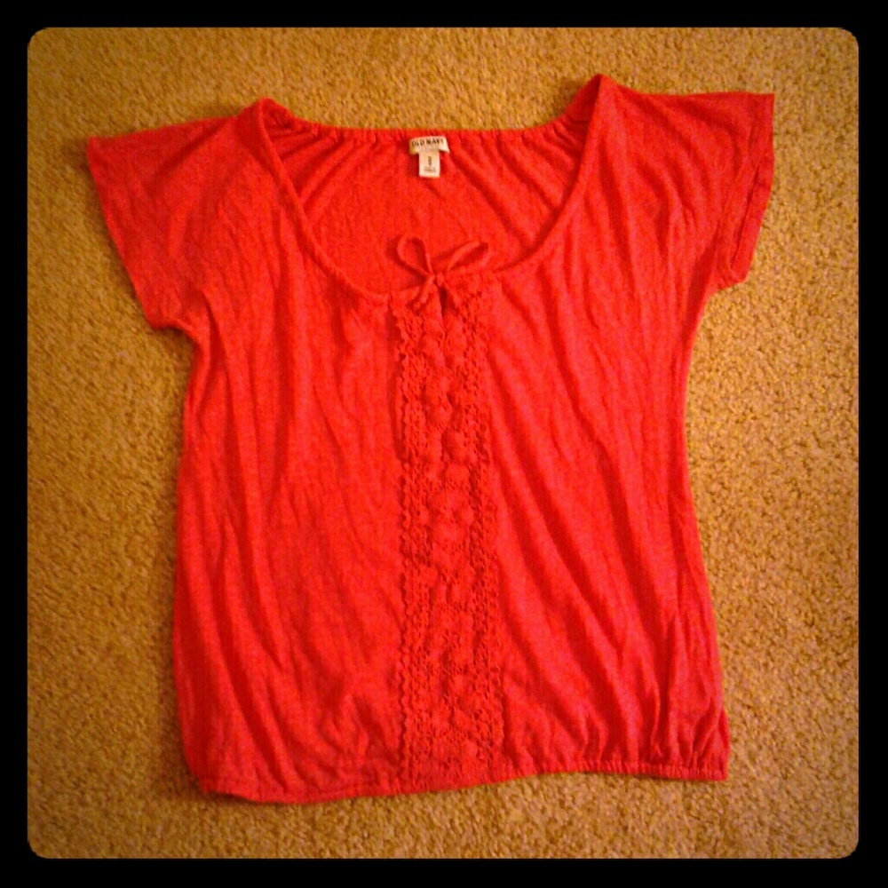 Old Navy red coral blouse Size Medium
