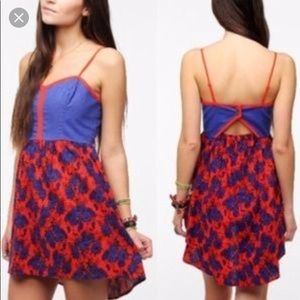 Urban Outfitters Cope Linen Blend Floral Dress XS