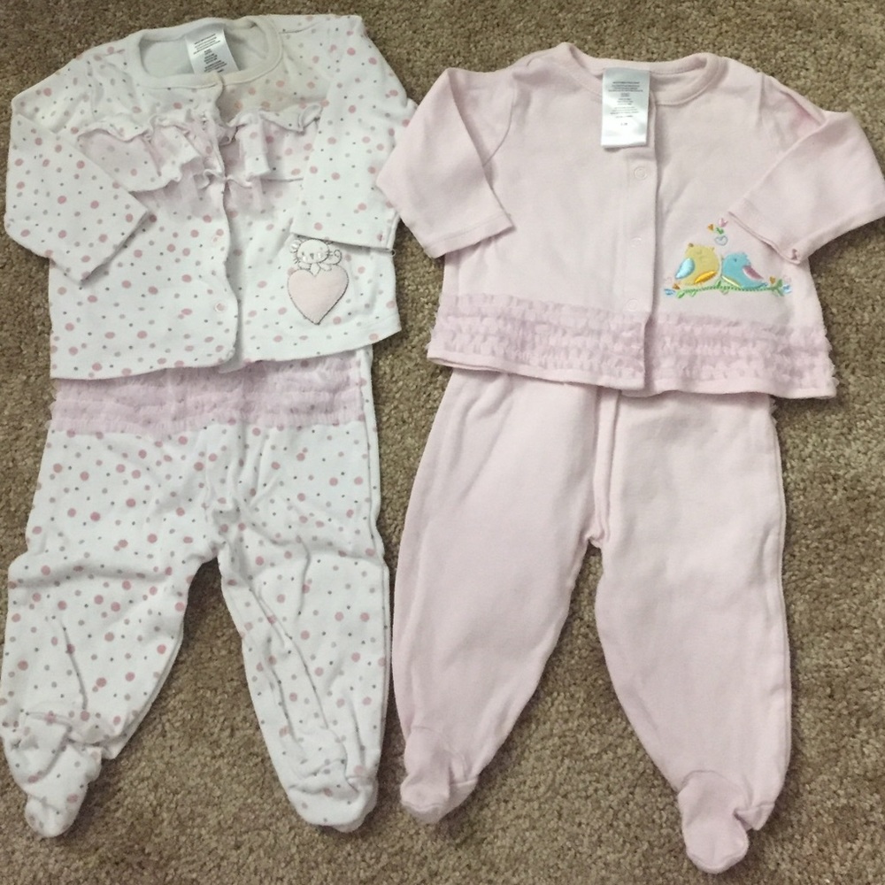 💕 Baby girl 2-piece footie pajamas 💕