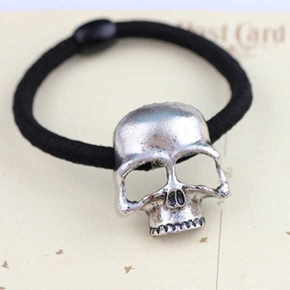 💀 Awesome skeleton Skull metal hair tie available in various colors - Picture 4 of 8