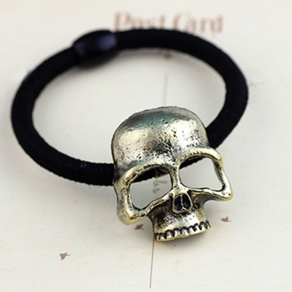 💀 Awesome skeleton Skull metal hair tie available in various colors - Picture 5 of 8
