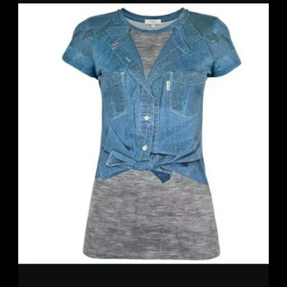 Paul Smith cotton denim look t shirt small