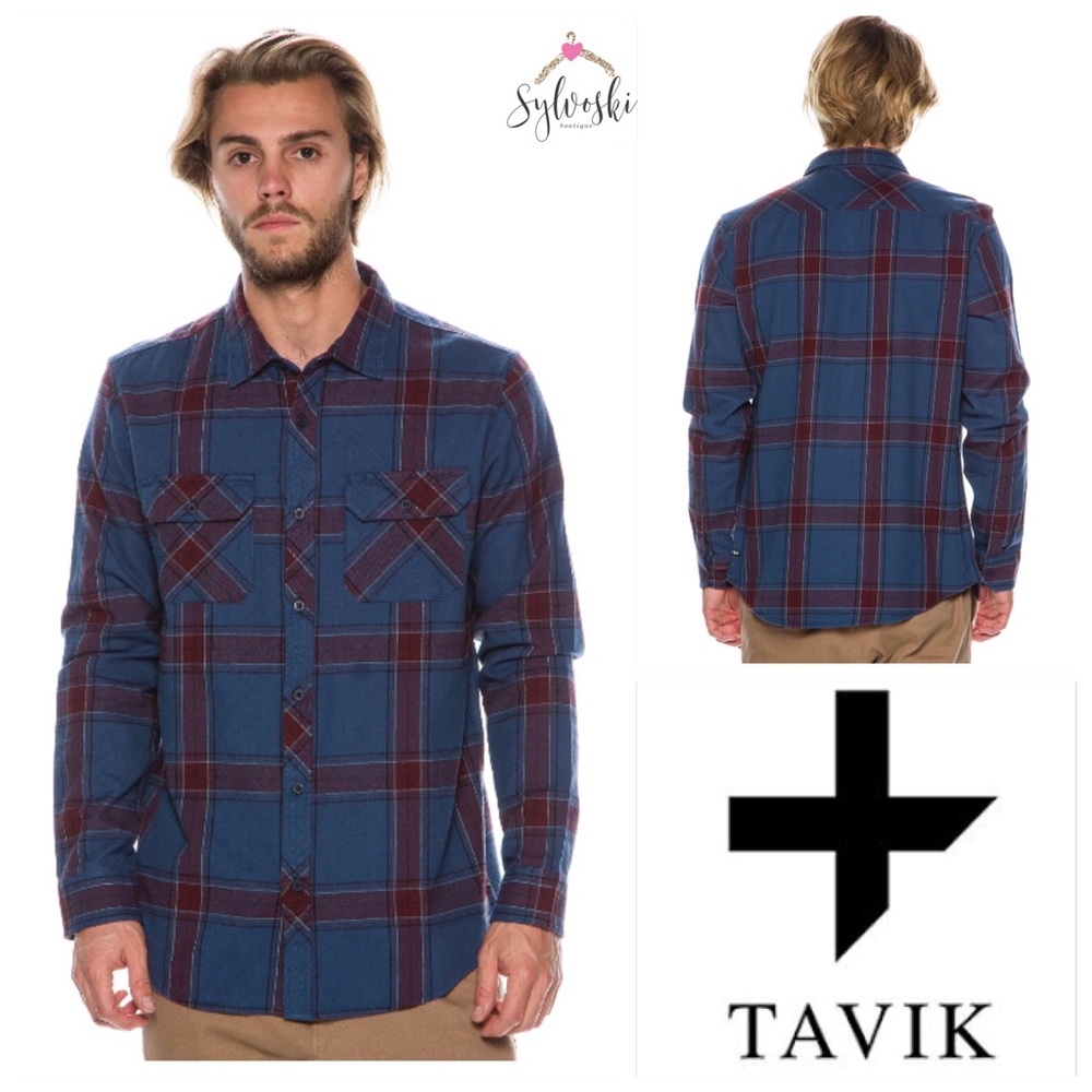 🆕Tavik Men's Vincent Flannel Long Sleeve Cotton - Picture 4 of 8