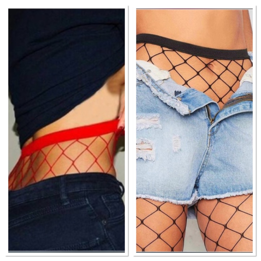 π€ Awesome pair of sexy edgy fishnets in black white or red β€οΈ - Picture 2 of 7