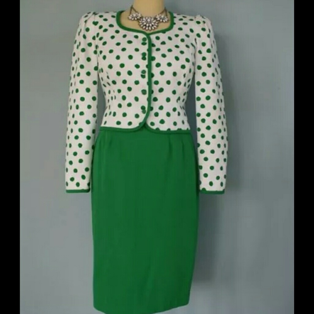 Vintage 1980's marguerite Rubella polka dot suit
