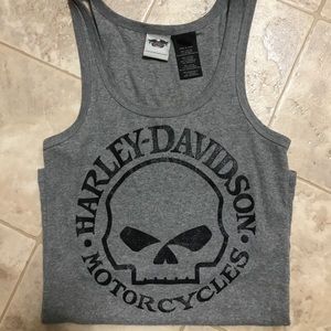 Grey ribbed Harley tank top