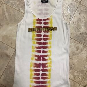White ribbed Harley tank top