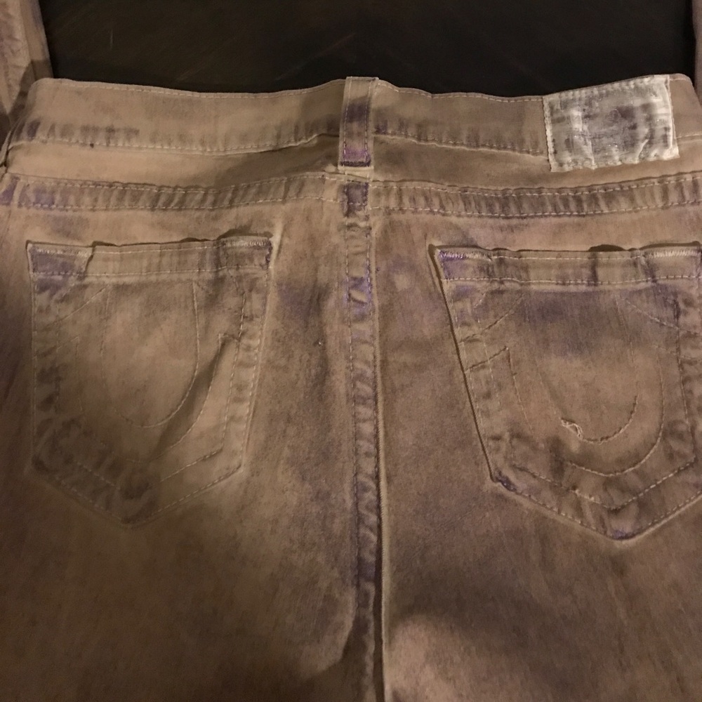 Gold/purple true Religion jeans