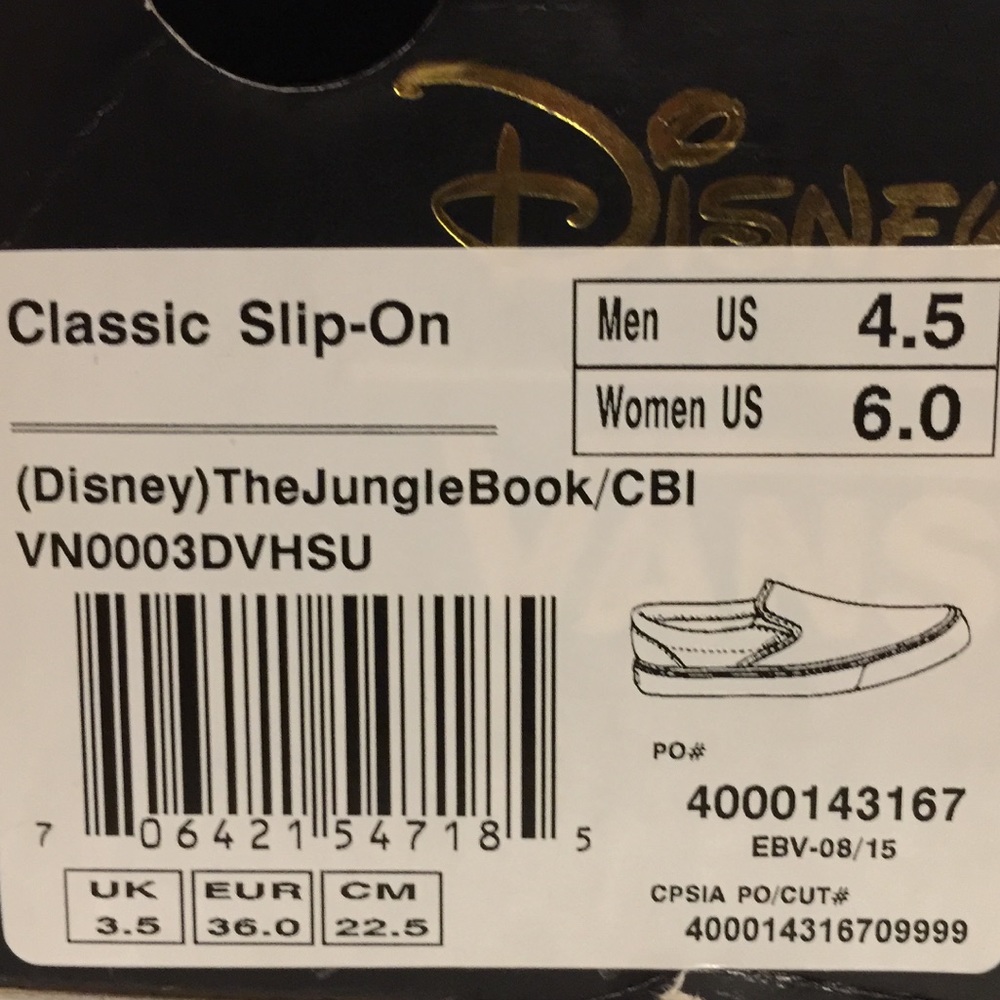 NWT Vans Disney The Jungle Book Classic Slip-On - Picture 6 of 6