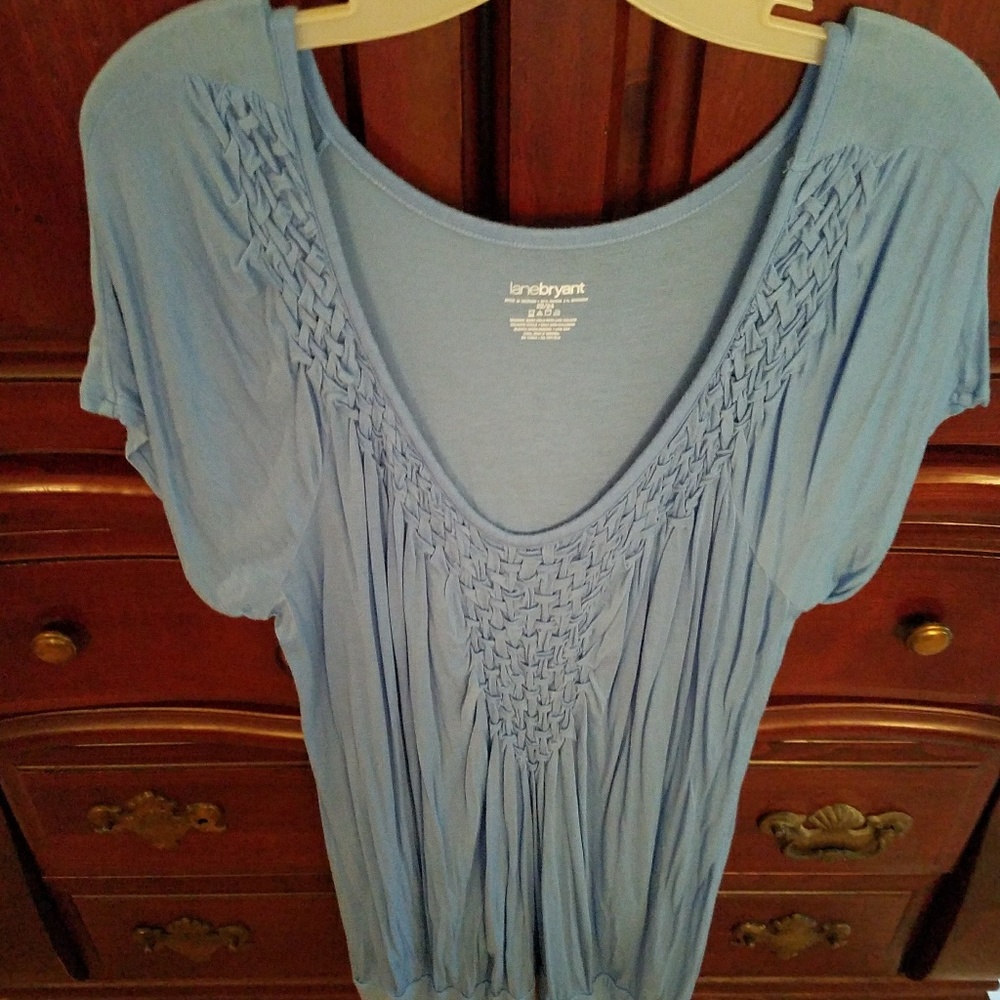 Blue short sleeved blouse