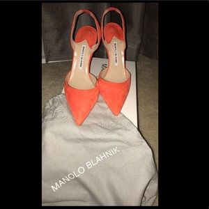 Manolo Blahnik Suede sling back