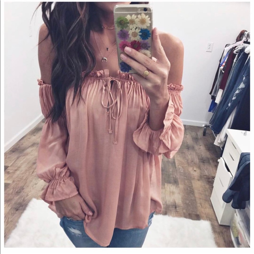 Long sleeve off shoulder top