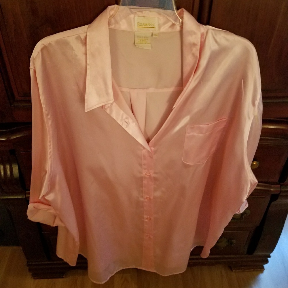 Pink silk blouse